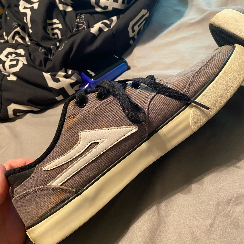 Men's Lakai Carrol 5-Gray Canvas Sneakers (can paint black/gray if interested)